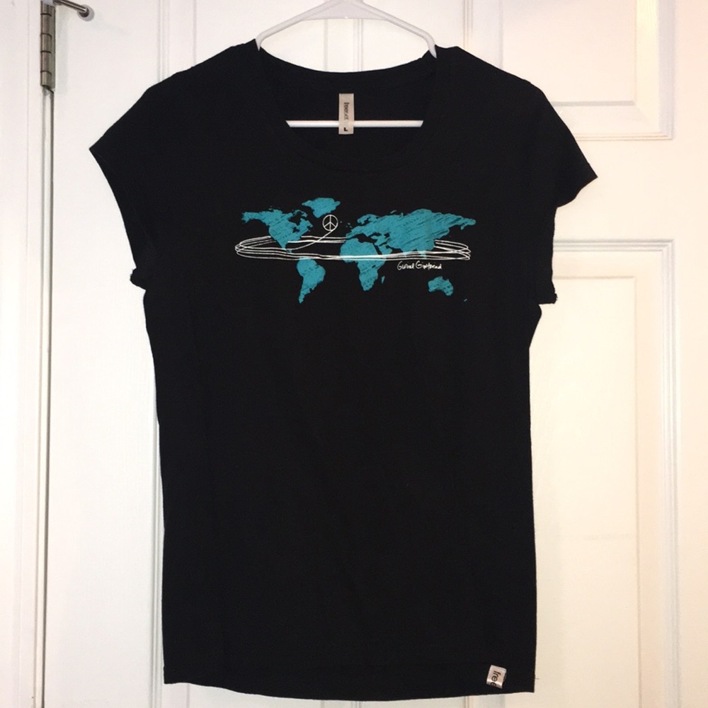 Black and teal Global Girlfriend T-shirt